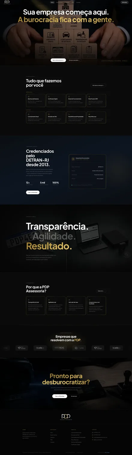 Portfólio RM7 Digital: site para Assessoria & Documentação — PDP Assessoria Documental