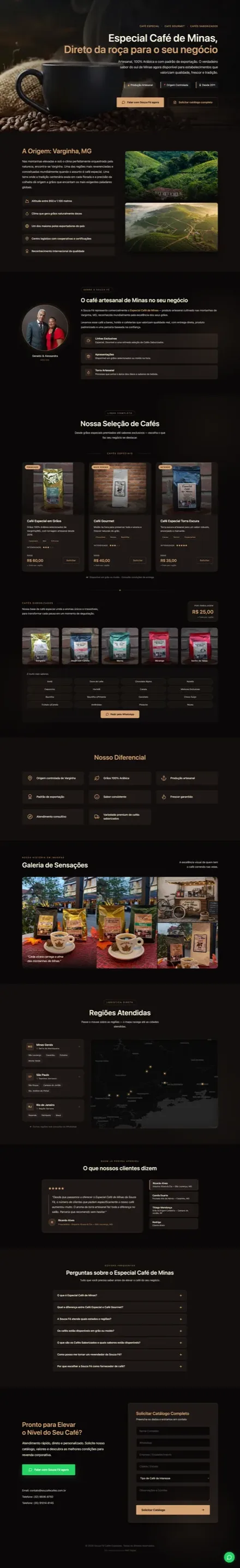 Portfólio RM7 Digital: site para Café & Alimentação — Souza & Fé